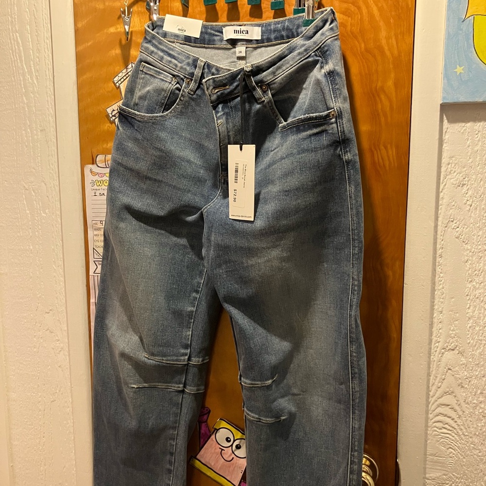 Mica Blue Denim Barrel Jeans